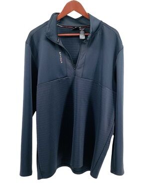 💚 Spyder Men's Dark Gray Quarter-Zip Performance Pullover, Size XL